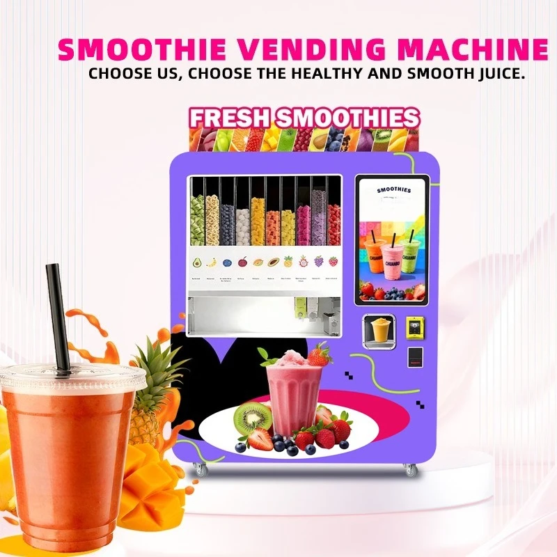 Smoothie Vending Machine Coin Credit Card Payment Supported Custom Design For Restaurants Retail Store Commercial Use