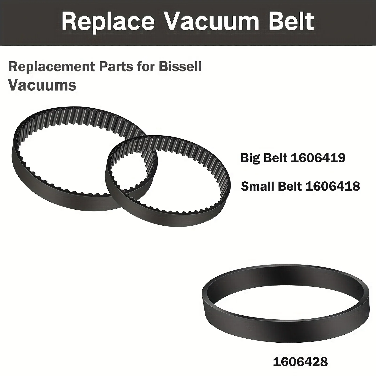 Replacement Belt Set for Bissell ProHeat 2X Revolution Pet Carpet Cleaner Models 1548,1551,1551W,1550 Series