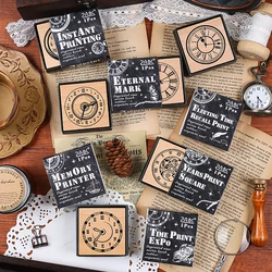 Retro Clocks - Beech Wood Seals, Mostly Used for Diaries, Scrapbooks, Stamping Decorations, Circular Theme Prints DIY Materials