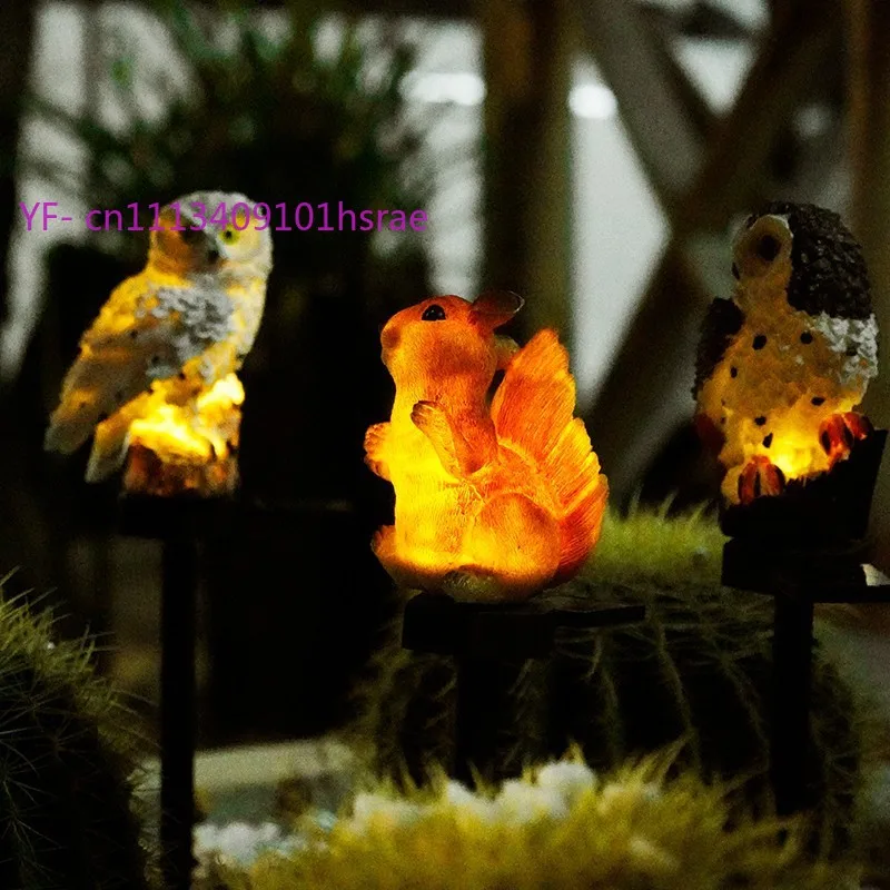Solar Resin Owl Light, Outdoor Waterproof LED Garden Lamp, Animal Figurine Landscape Decor for Courtyard Villa Patio