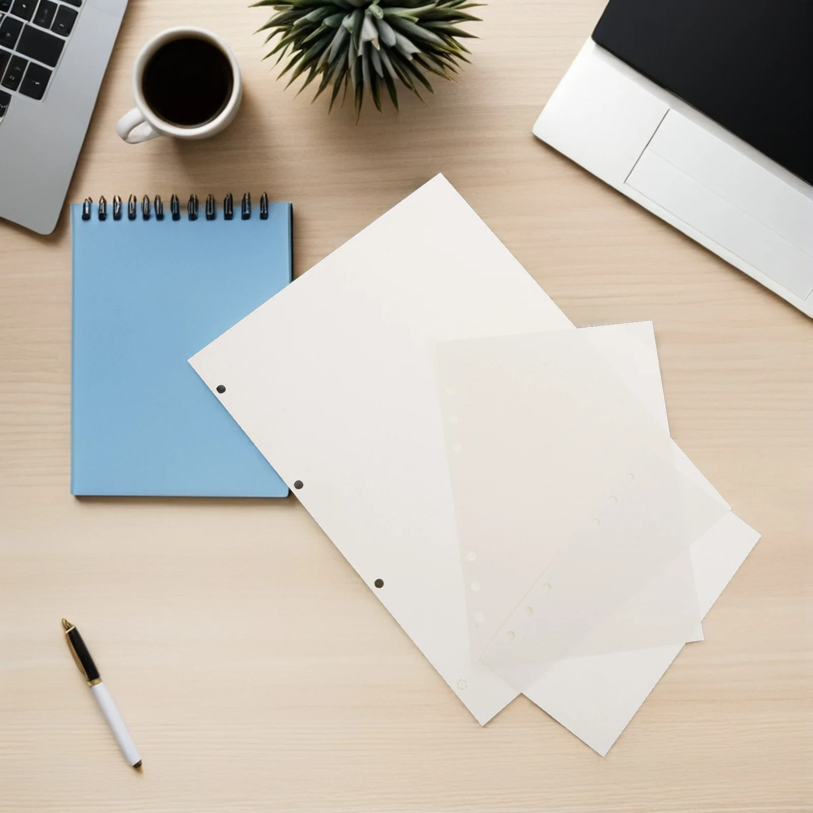 عبوات أوراق فضفاضة بفتحة A5 ورق حشو فارغ لمجلة الموثق منظمو دفاتر الملاحظات الورقية العادية باللون الأبيض #6