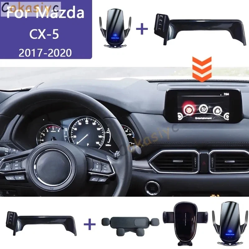 

Автомобильное крепление для телефона Mazda CX5 CX-5 KF 2017 2018 2019 2020, фиксированный навигационный кронштейн, держатель беспроводного зарядного устройства, подставка для мобильного телефона
