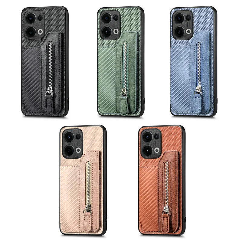 Reno13 14 15 FS 14F 13F 13A 5G Luksusowe etui dla OPPO Reno 15F Skórzane etui z zamkiem błyskawicznym Reno 13 14 15 16 Pro Max 15F Pokrowiec na tył — zdjęcie produktu 6