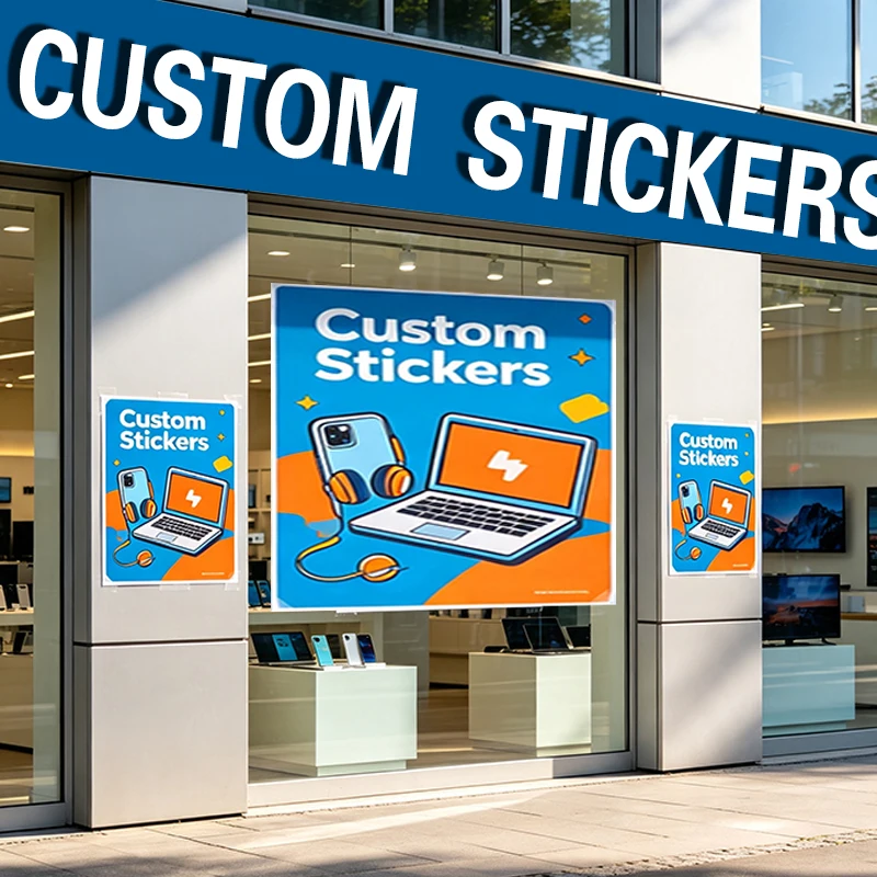 Custom Stickers Pvc Waterproof Suitable Supermarket School Beauty Salon Office decoration Discount Promotion Business Activitie