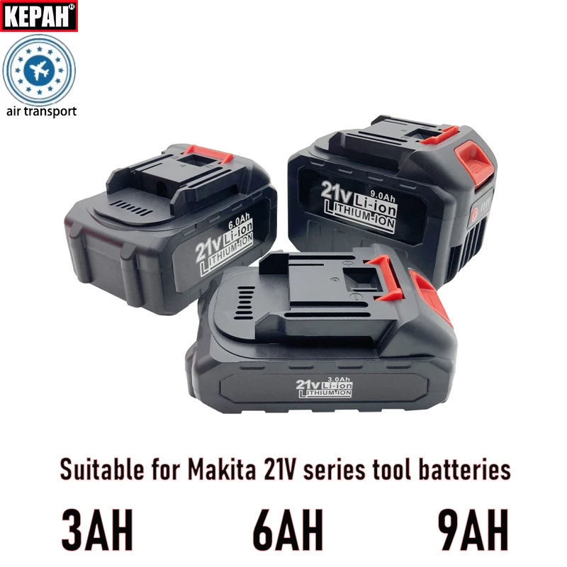 21V 9AH 6AH 3AH Elektrische Bohrmaschine, Schraubendreher, langlebige Lithiumbatterie, für Hochspannungs-Wasserpistole der Makita 18V-Serie