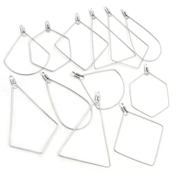 30 unids/lote forma geométrica nunca se desvanece Acero inoxidable DIY conector de gota hallazgos broches ganchos accesorios de fabricación de joyas