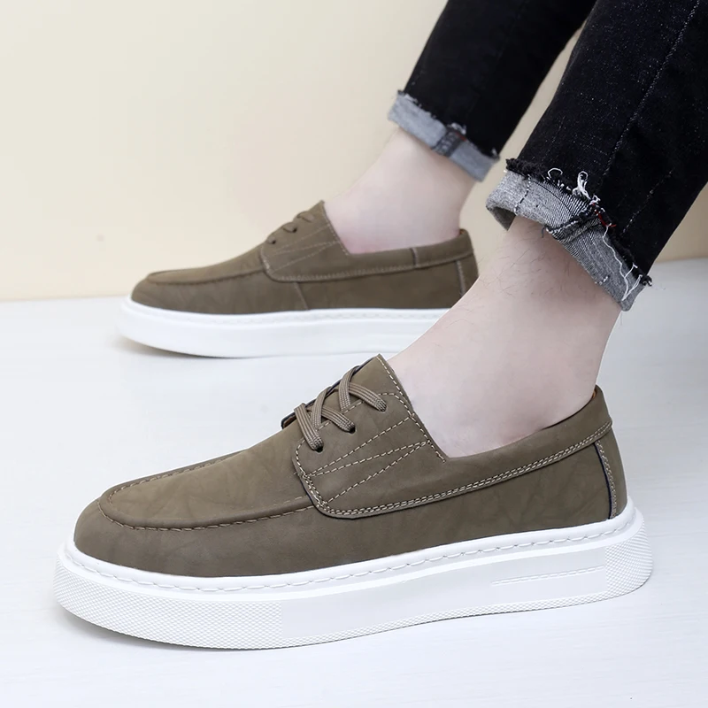 

Leisure Walk Man Casual Shoes British Style Quality Leather Sneakers Classic Men Skateboard Footwear Spring Summer Oxford Shoes