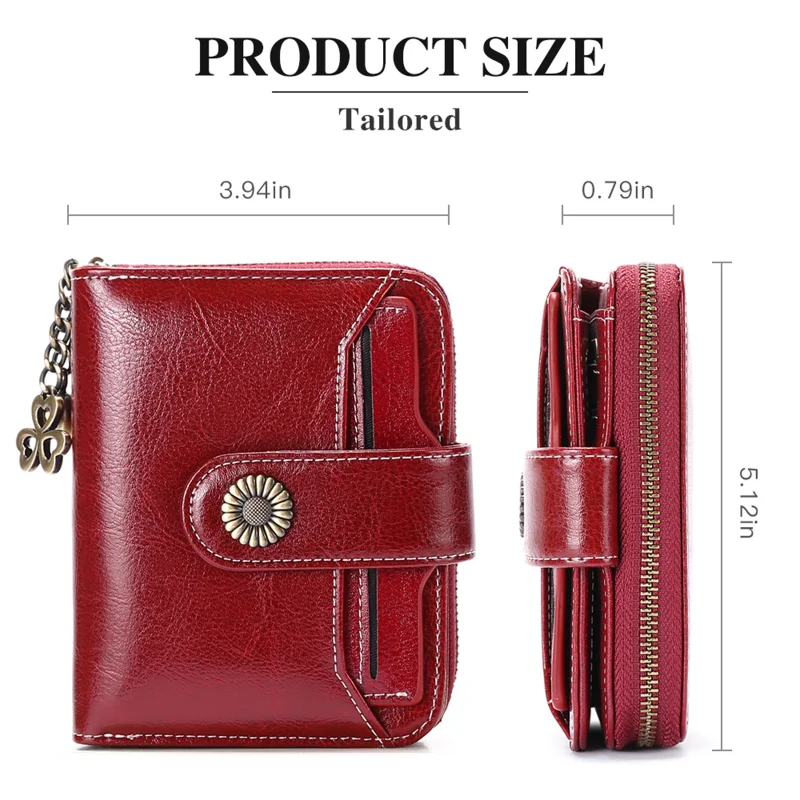 New Genuine Leather Women Wallet Women's Short Student Korean Edition Multi functional Mini Zero Wallet Driver's License Wallet