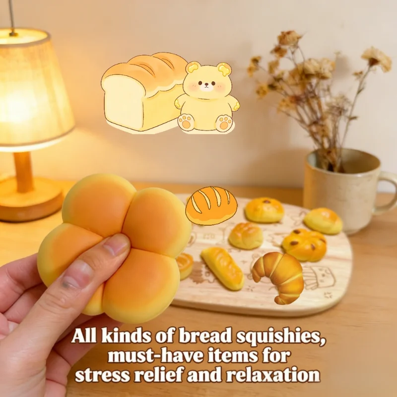 

Мягкая игрушка-антистресс «Арахисовое пирожное» с медленным восстановлением формы, сжимаемая игрушка-круассан, сжимаемый блок-батончик, креативные подарки
