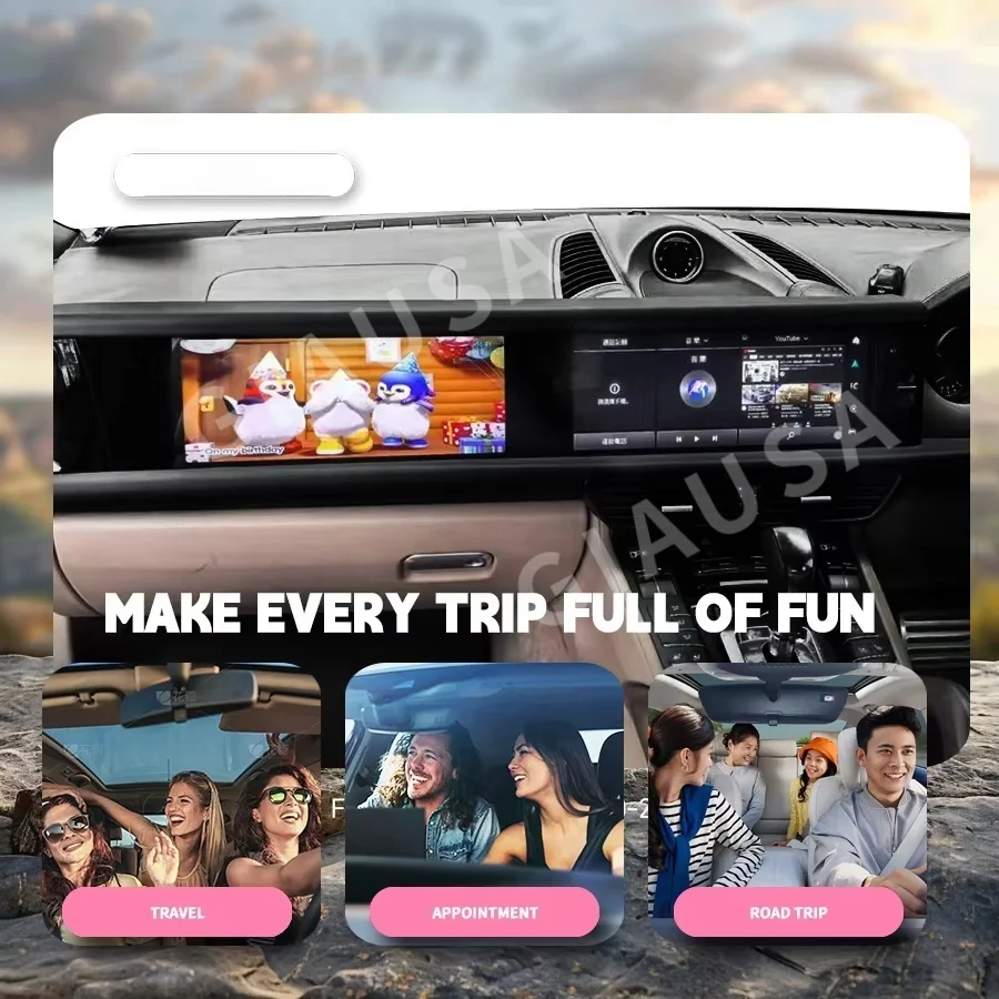 

RHD LHD 3K Dual Screen Car Radio For Porsche Cayenne 2010-2017 Upgraded Interactive Stereo Media Video Player Android 14 Carplay