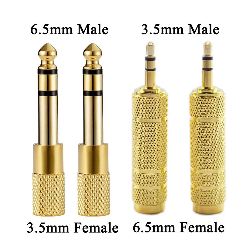 3.5mm Male to 6.5mm Female Jack Stereo Headphone Audio Adapter Home Connectors Adapter Microphone Audio Adapter D2