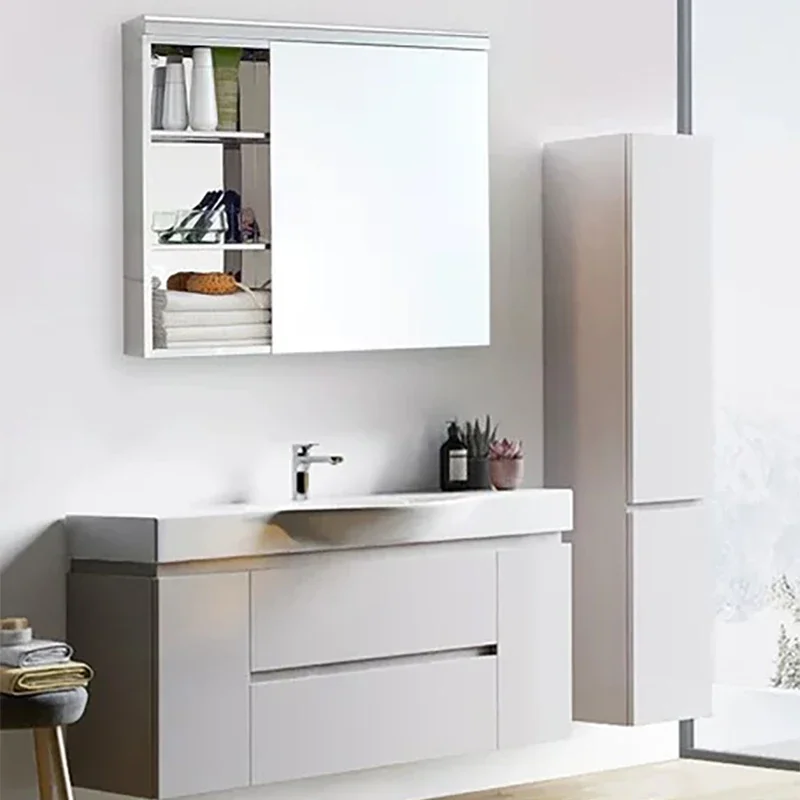 Manufacturers wall-mounted stainless steel bathroom cabinet modern bathroom vanity cabinet bathroom mirror cabinet lock