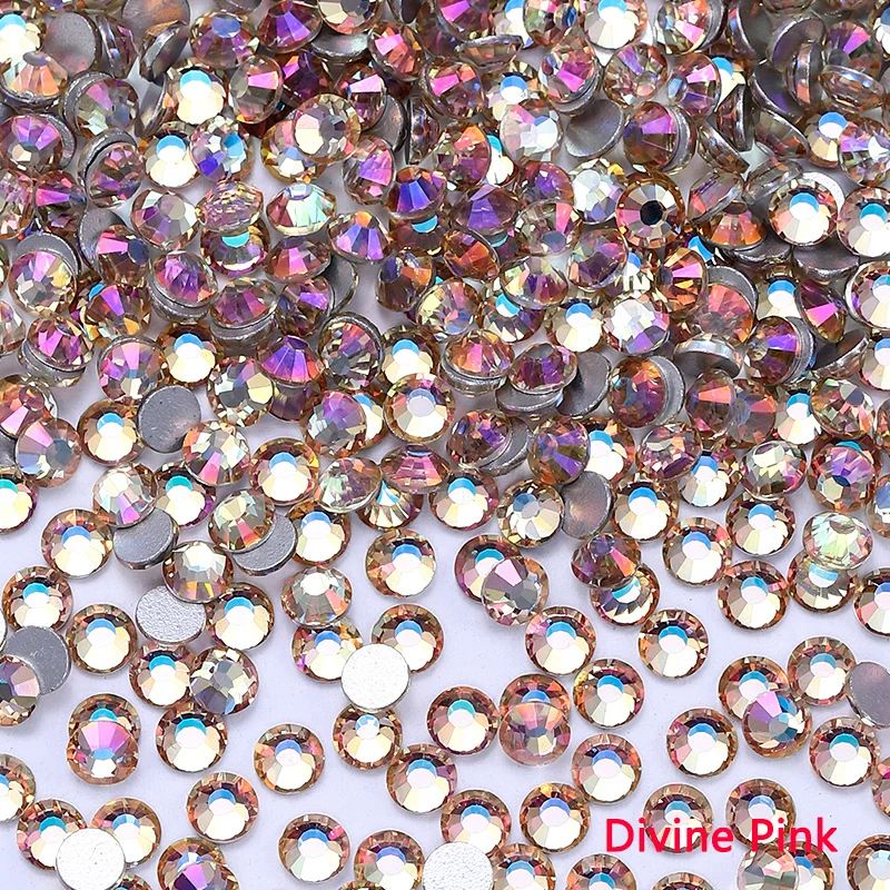 QIAO Glitzer-Kaltfixations-Strasssteine mit flacher Rückseite, nicht heißfixierbar, für DIY-Taschen, Nägel, Stoffe, Kleidungsstücke, Dekorationen, Schmuckzubehör – Detail 3
