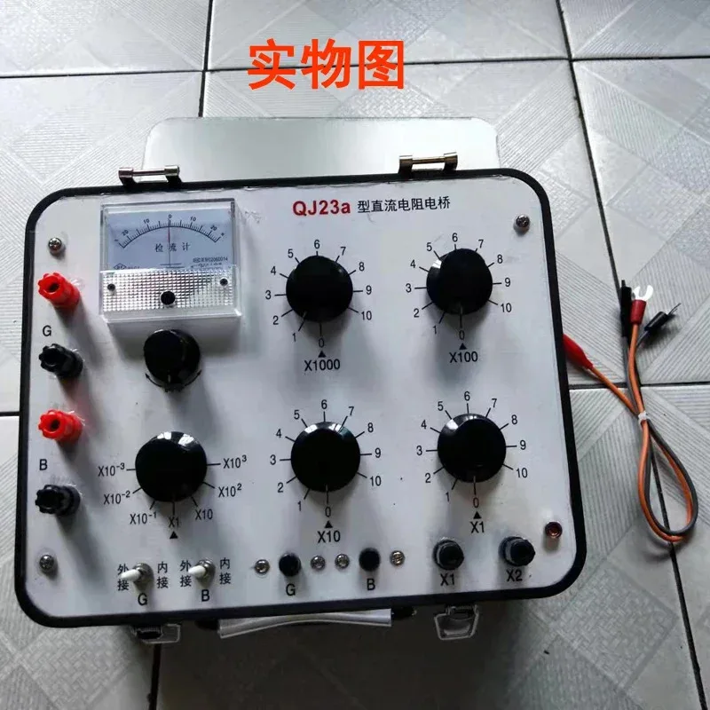 QJ23A/QJ44 Wheatstone Pointer Resistance Tester Single/Dual Arm Bridge Integrated Galvanometer