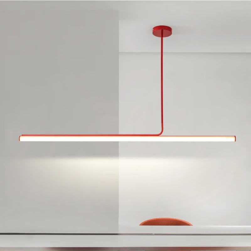 Luces colgantes Retro, lámpara de tubo largo nórdico minimalista, luz creativa para mesa de comedor, barra de mostrador, lustre de lujo, luz para loft