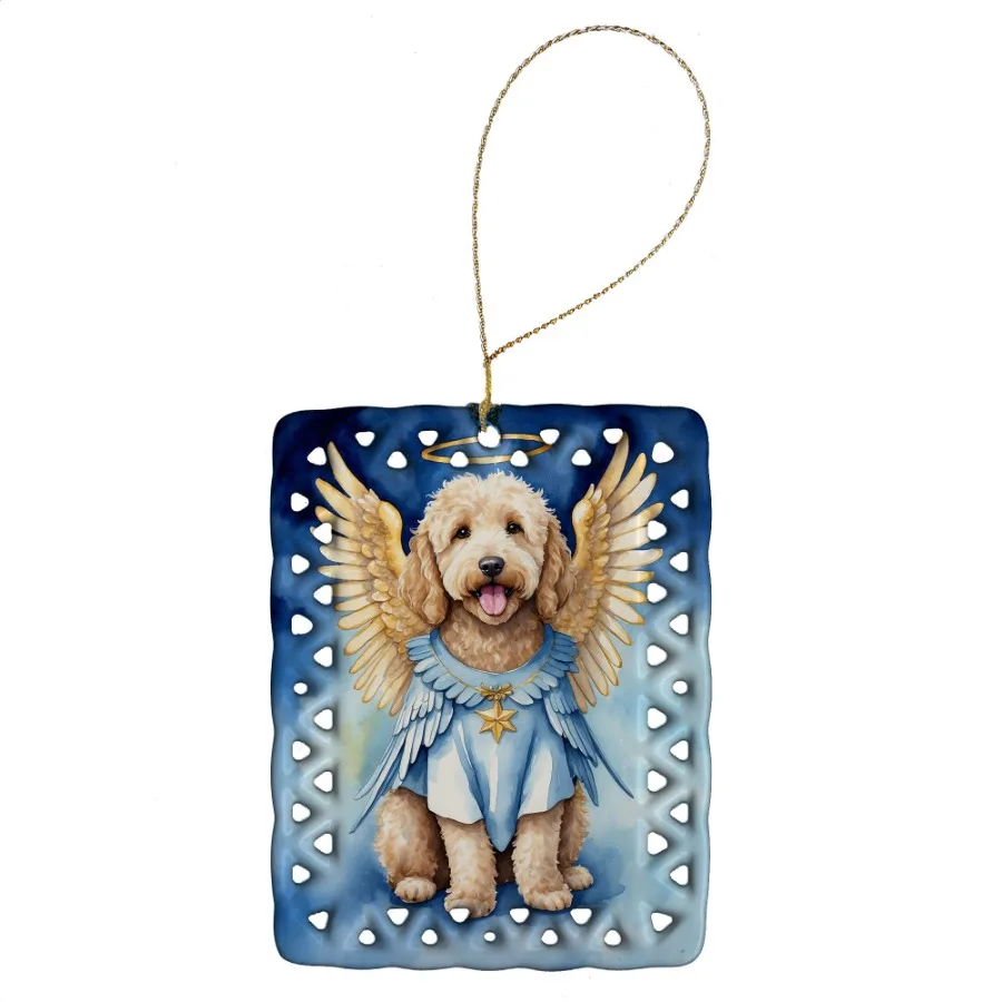 

Goldendoodle My Angel фарфоровое украшение Рождественская елка подвесные украшения для дома Рождественский праздник прямоугольный подарок мультиколо