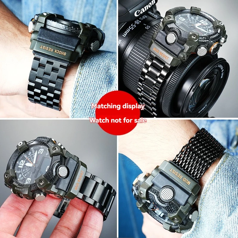 카시오 G-Shock GG-B100-1A/1A9/3 Mudmaster 5594용 업그레이드된 스테인리스 스틸 팔찌 – 남성용 시계용 금속 교체 밴드