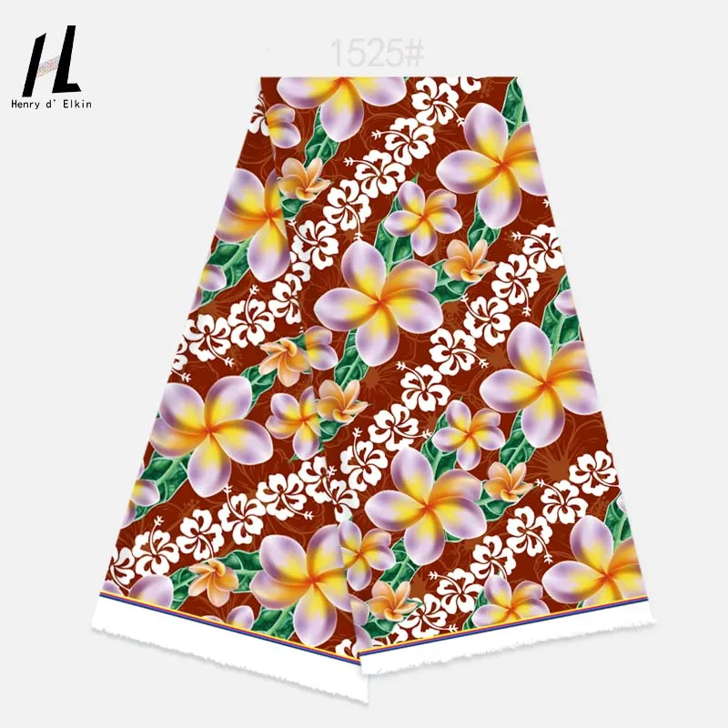 New arrivel Customized Style Beach Pattern Cloth Printed Flower Polynesian Fabrics for Clothing