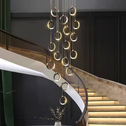 Modern home decor led lights pendant light lamps forstaircase Chandeliers for living room hanging light indoor lighting