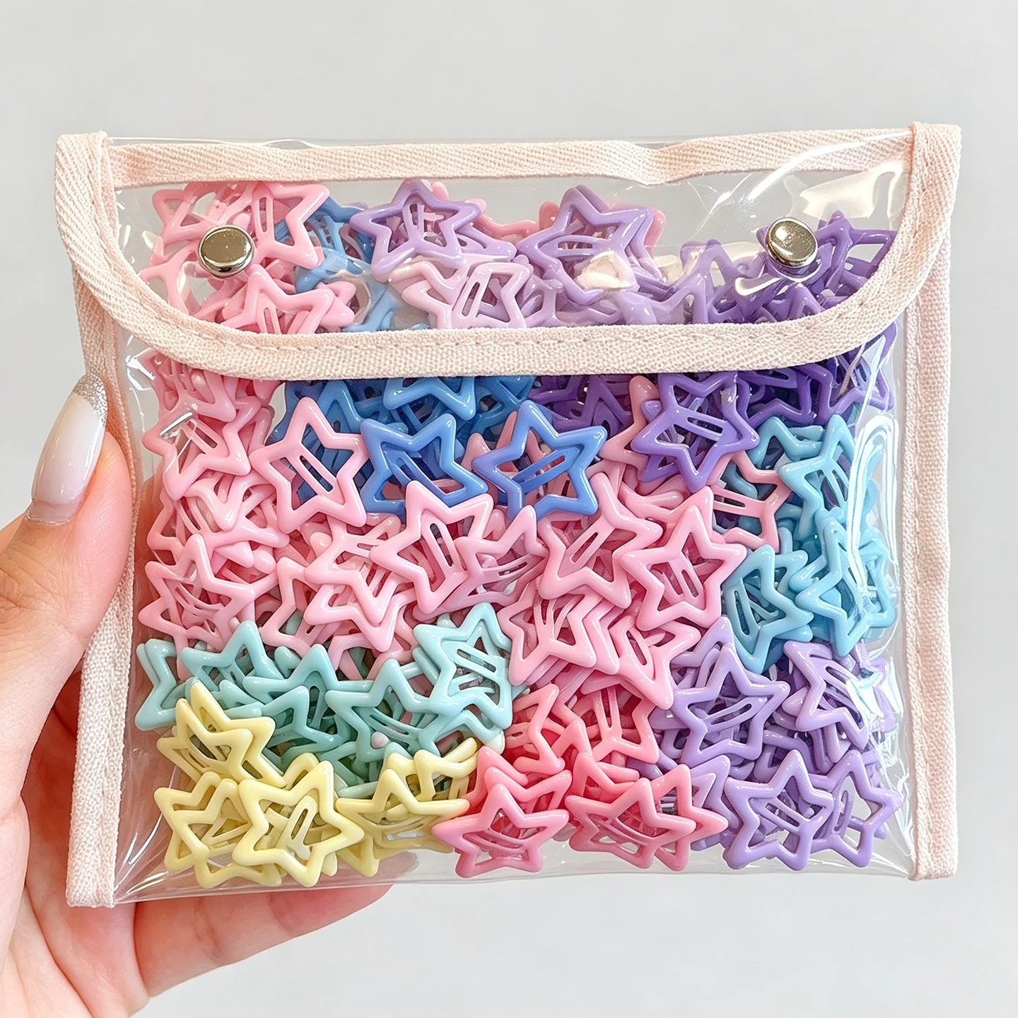 30pcs/bag Cute Hollow Star BB Hair Clips For Women Girls Macaron Candy Color Metal Snap Hair Barrettes Children Hair Accessories view 2