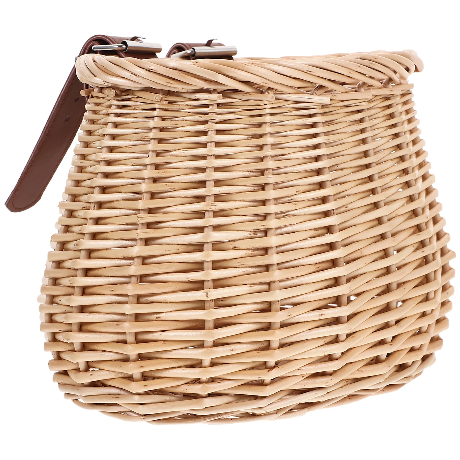 

Rattan Bicycle Basket Woven Storage for Kids Bike Handlebar Large Space Durable Willow Material Outdoor Cycling Decor