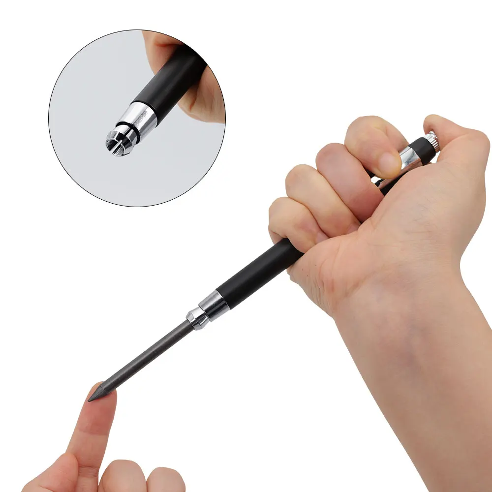 2 Stück/Set 5,6 mm Zeichen-Druckbleistift-Set mit 2B 4B 6B 8B Mine – professionelles Holzbearbeitungsstift-Technik-Zeichenwerkzeug – Detail 4