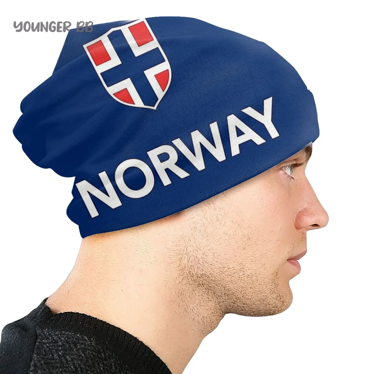 Gorro de punto con bandera de Noruega para hombre y mujer, gorro cálido de invierno con bandera de Noruega, gorros elásticos térmicos
