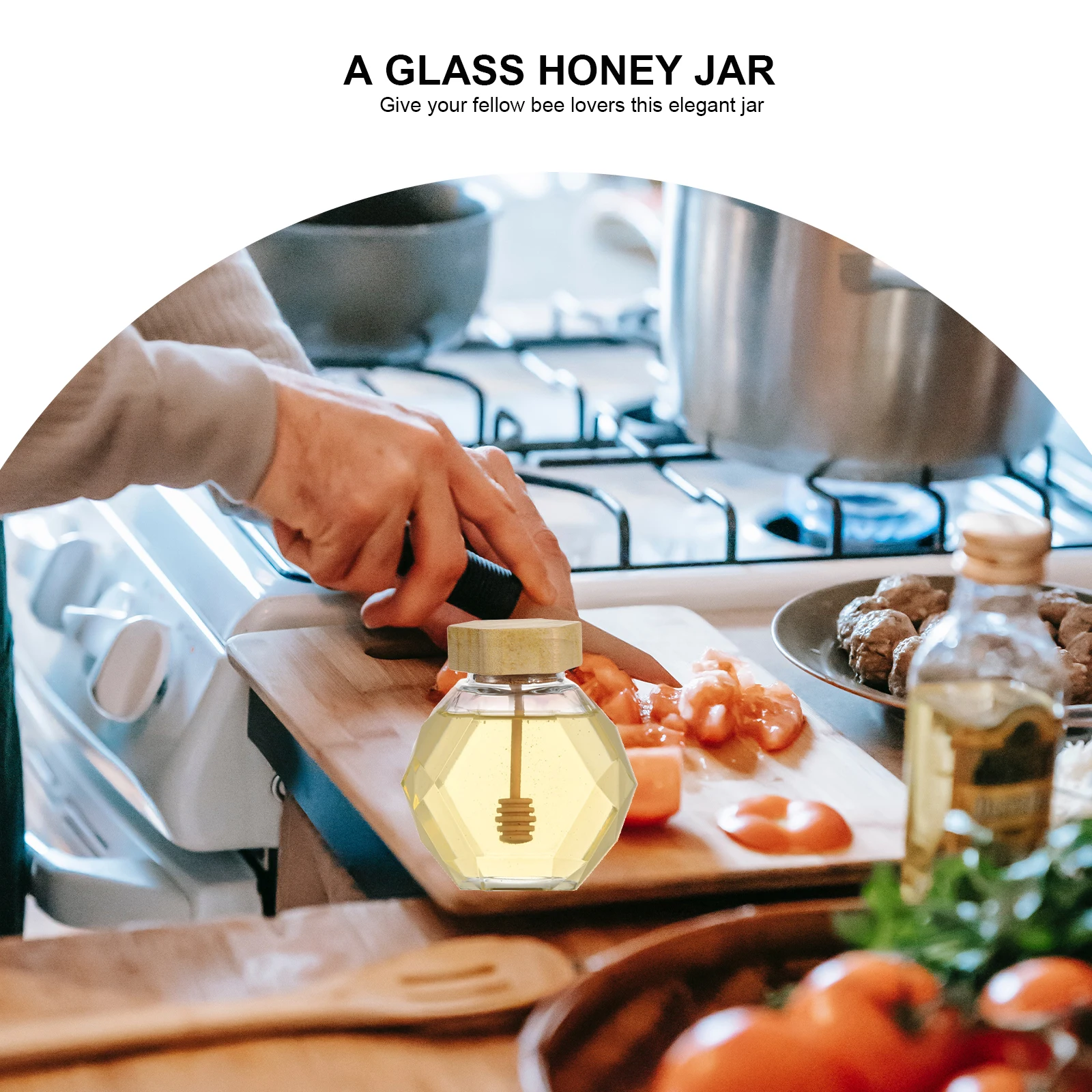 

2Pcs Transparent Glass Sealing Jars Honey Bottle Food Storage Containers Kitchen Storage Box Glass Sealing Jar