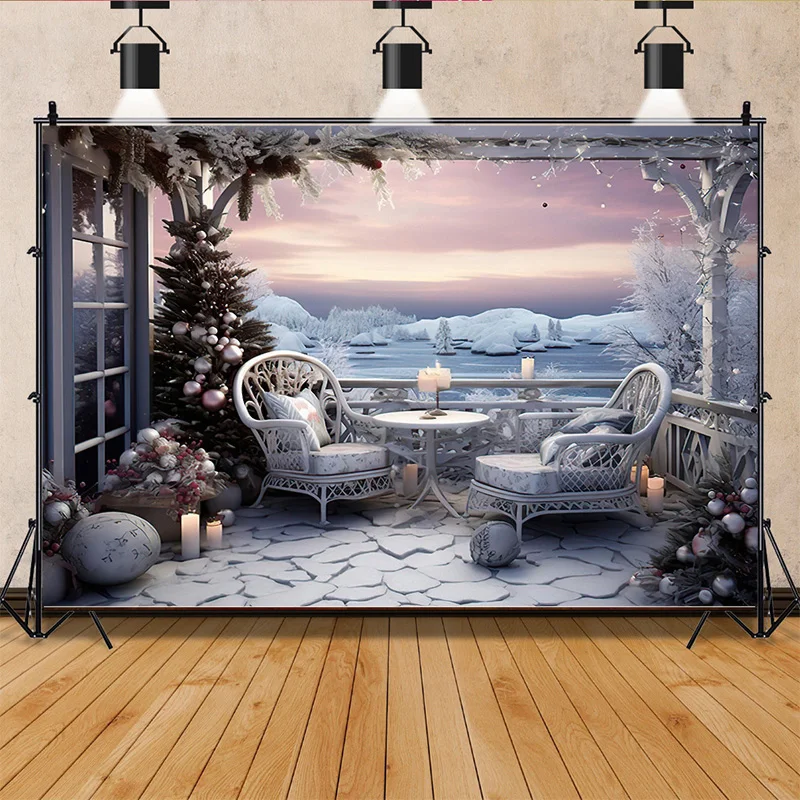 

SHUOZHIKE Christmas Tree Window Candy Photography Backdrop Wooden Doors Snowman Cinema Pine New Year Background Prop LA-42