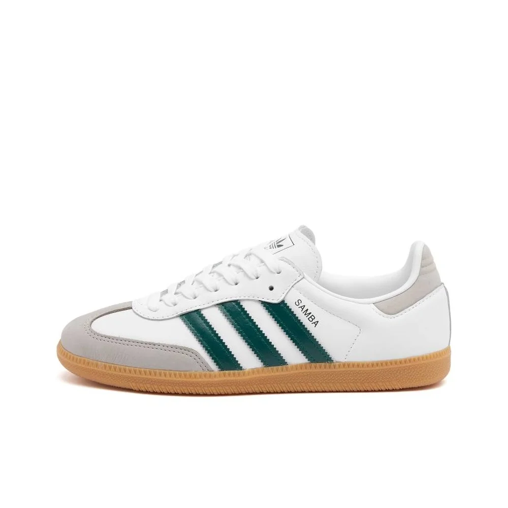 Adidas Originals SAMBA OG German Army Trainers Women's Low Top Cloud White/Preppy Green/Gray JI2724