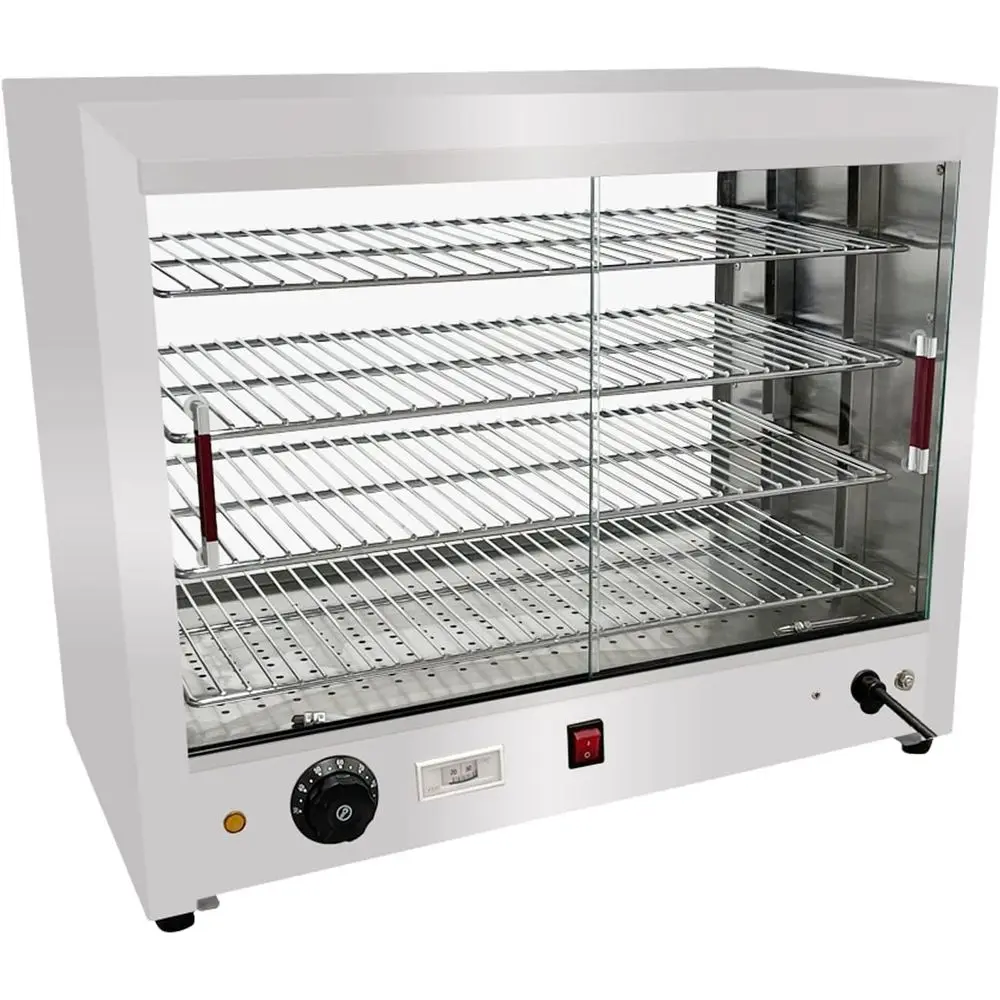 

Настольный подогреватель пирогов, витрина для горячей еды, стеклянная витрина для подогрева, 25 дюймов, 4 полки, 1 кВт (580)