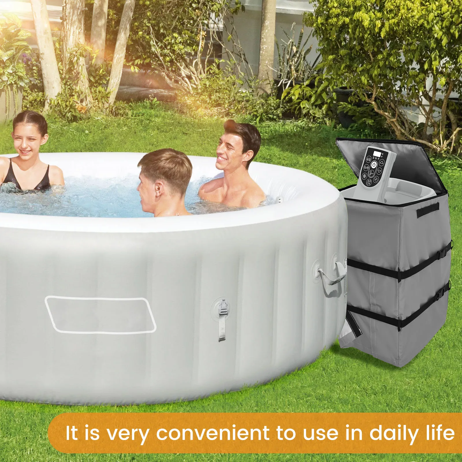 Hot Tub Spa Heater Pump Protective Cover Universal Outdoor Tub Hot Pump Waterproof Dust Cover Protective Cover Pool Components