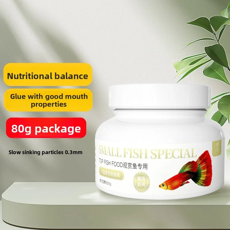 AC-Fish Guppy Fish Food-Micro pelotas de afundamento lento para peixes tropicais (Betta,Tetras,Danios)-Fórmula de aumento de cor de alta proteína
