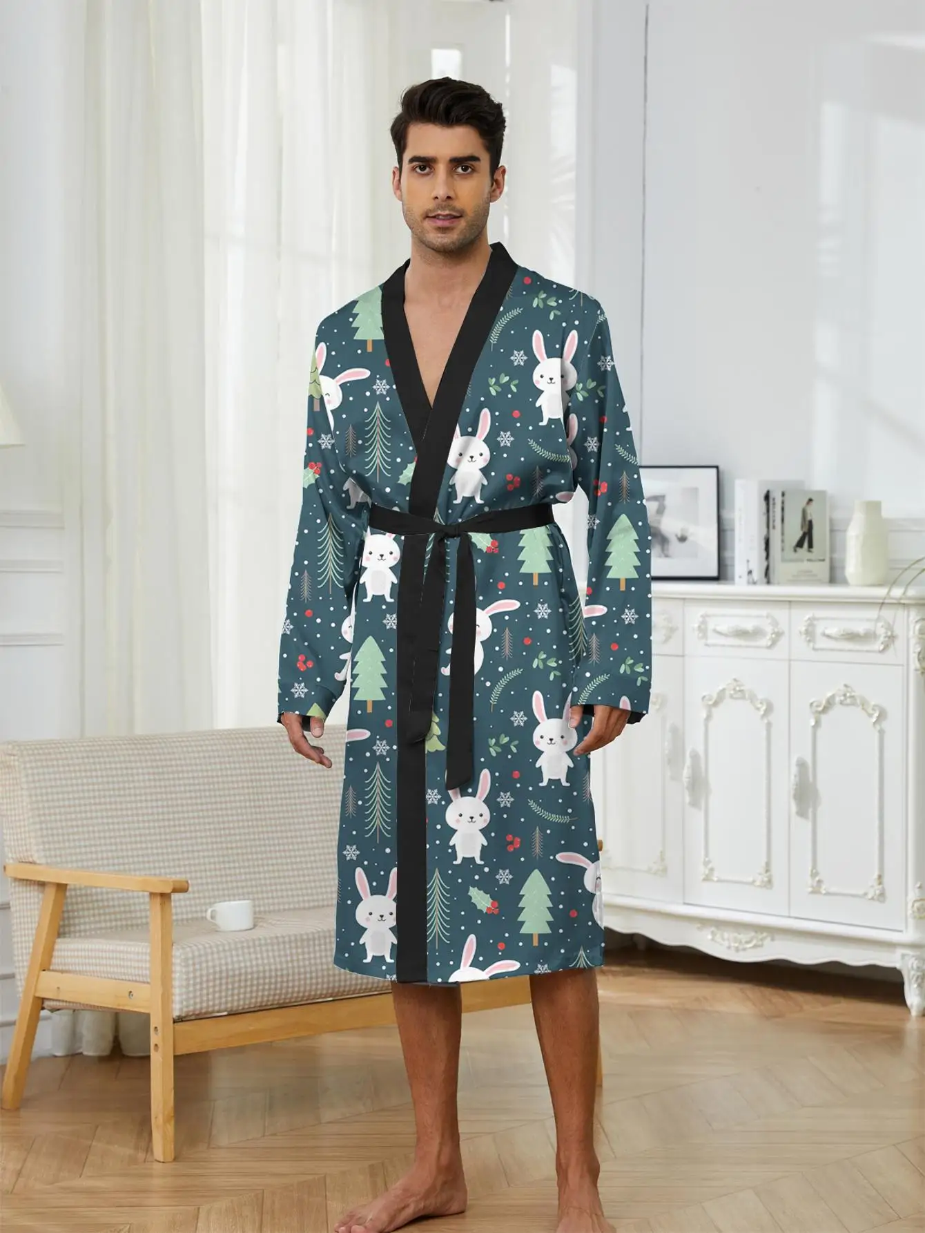 1pcs Men's Robes 2026 Spring/Summer bath robe Graphic robe Funny pajamas Bathrobe 3D Printed Breathable Bathrobe men