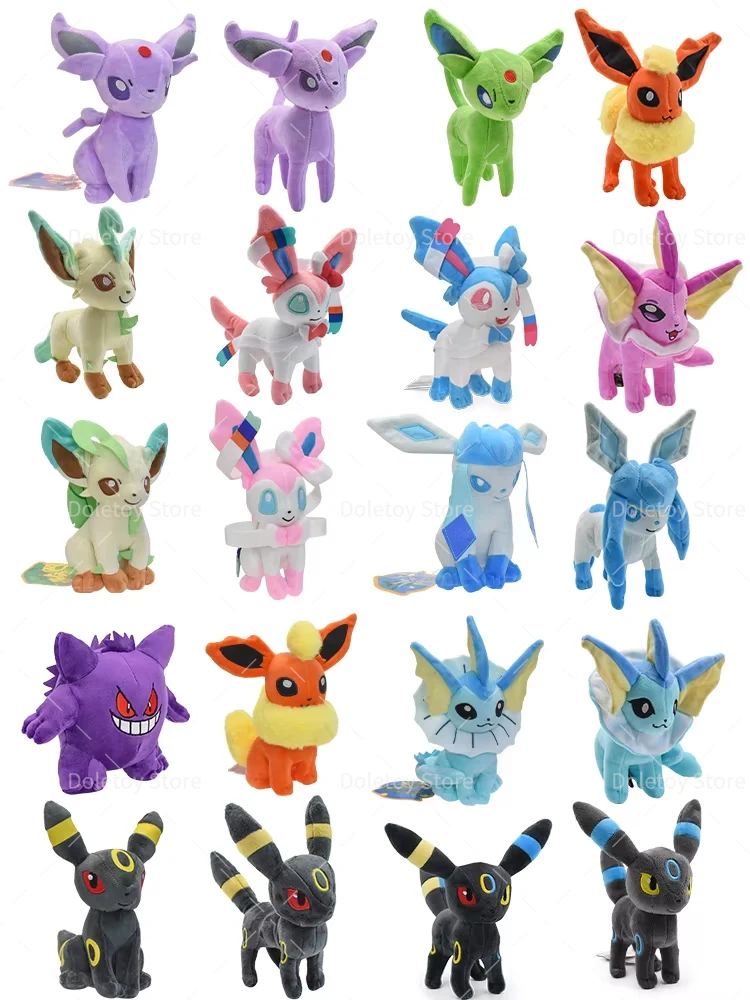 25 Stile Pokemon Eevee Plüschtiere Kawaii Gengar Umbreon Flareon Jolteon Glaceon Vaporeon Sylveon Espeon Plüschpuppen – Detail 1