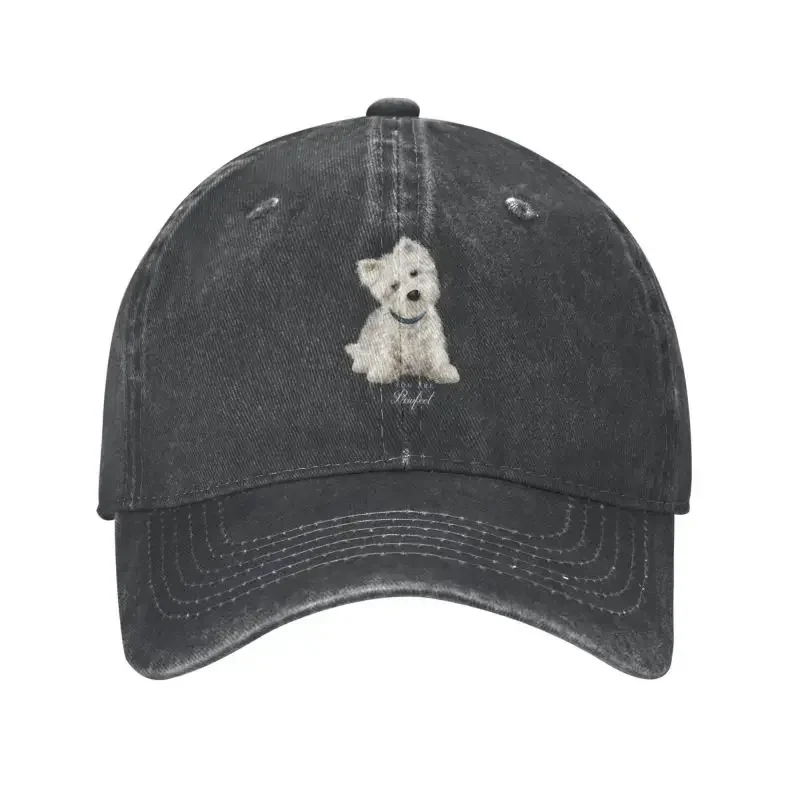 Fashion Unisex Cotton Sweet West Highland White Terrier Dog Baseball Cap Adult Westie Puppy Adjustable Dad Hat Men Women Sports