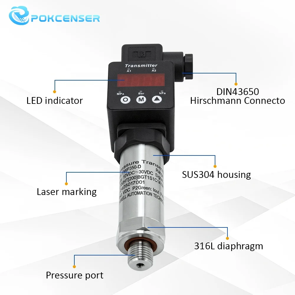 OEM PWP350-D Modbus Digital Intelligent Pressure Transmitter With Led Indicator