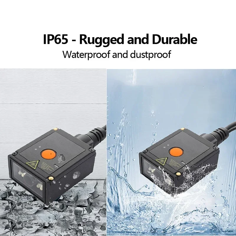 Lector de matriz de datos de escaneo continuo de alta velocidad Escáner fijo industrial USB RS232 IP65 Escáner de código de barras 2D de montaje fijo Stock