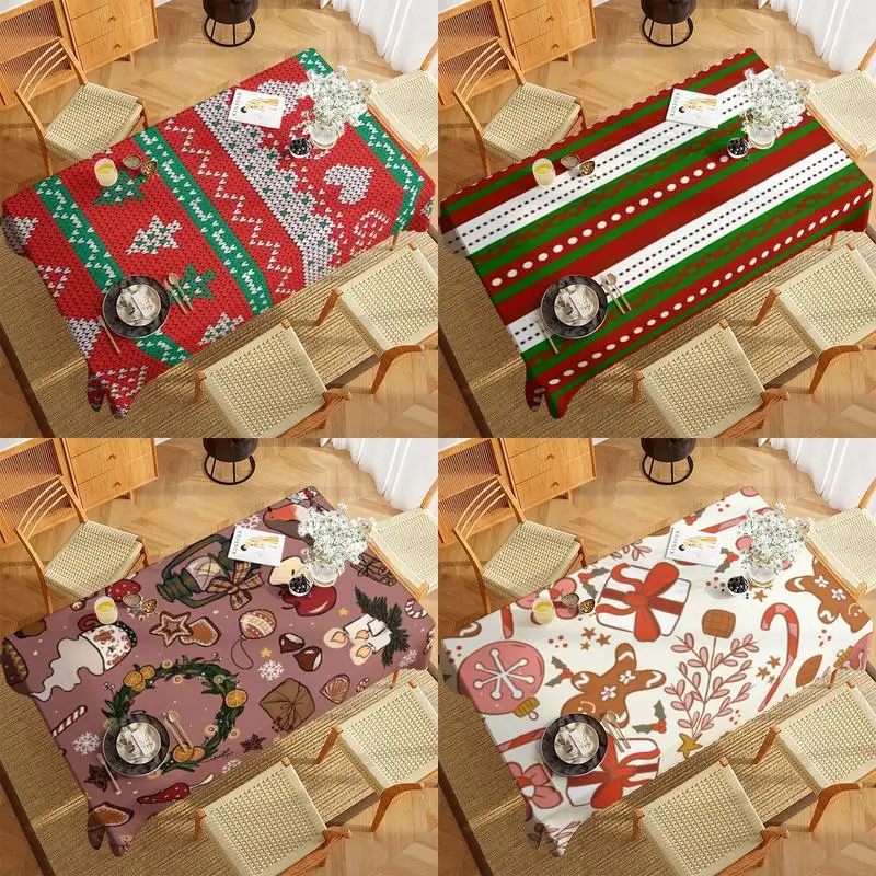 

Скатерть с рождественским узором, ресторанная кухонная скатерть, украшение для гостиной, дома, прямоугольное украшение для вечеринки