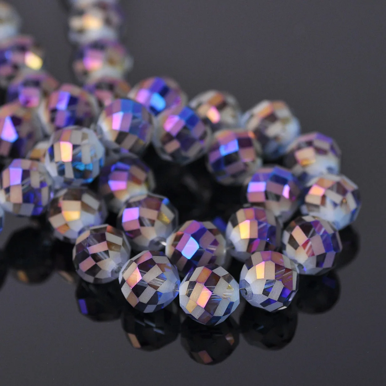 10 stücke 12mm Runde Faceted Matte Kristall Glas Ball Lose Handwerk Perlen für Schmuck Machen DIY Handwerk Erkenntnisse