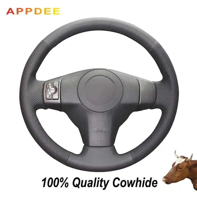 

APPDEE черный чехол на руль автомобиля из натуральной кожи для Toyota Yaris Vios RAV4 2006 2007 2008 2009, Scion XB 2008
