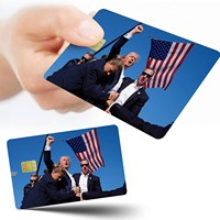 1pc/10pc 2024 Trump Assassination Stickers Personalized Credit Card Sticker Design Fun Stickers Trump Survived Fight Strong