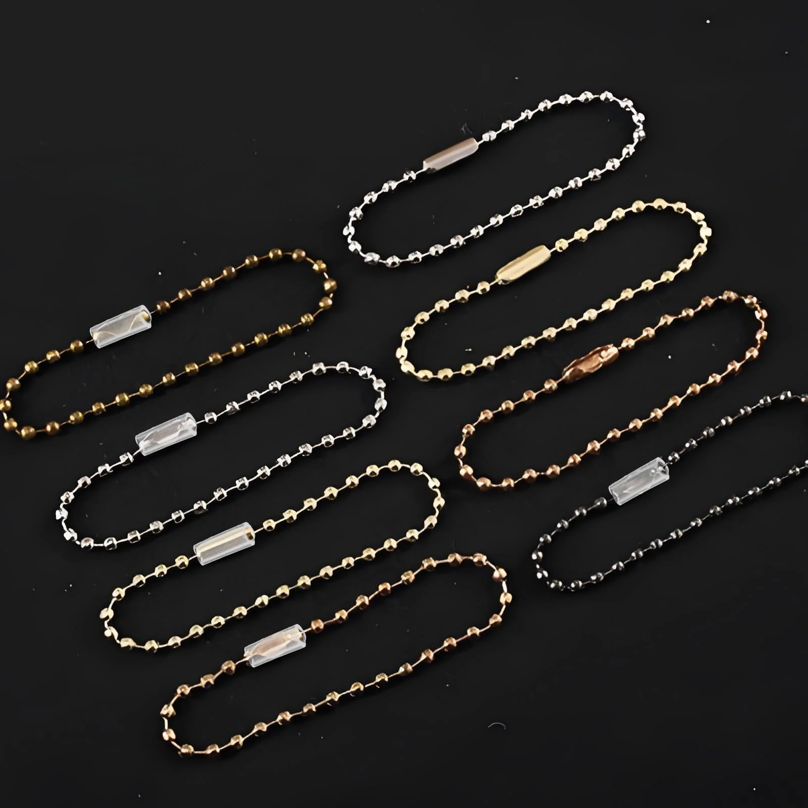 50pcs Beaded Chain Protectors Lightweight Anti-Drop Jewelry Connector For Key Rings Necklaces Bracelets End Caps