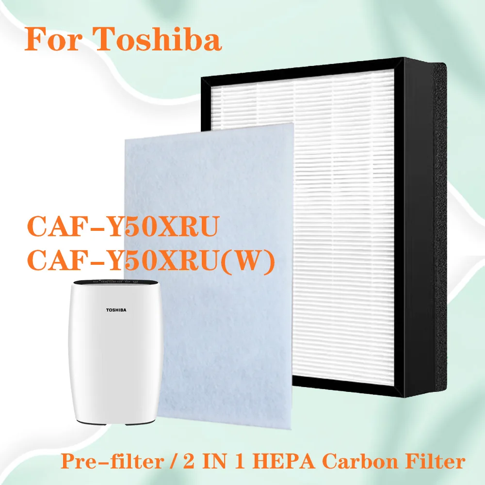 Replacement for Toshiba air purifier CAF-Y50XRU CAF-Y50XRU(W) FC-30F Compatible 2 IN 1 HEPA and Carbon Combined Filter