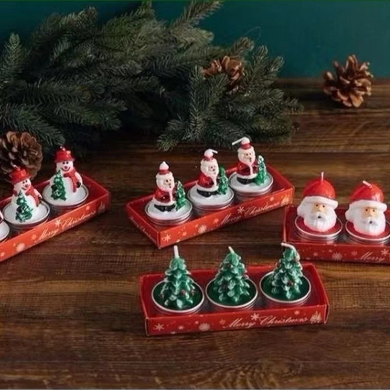 Christmas Candle Set Tree Snowman Christmas Eve Carnival Romantic Ornaments Candlelight Dinner Christmas Decoration Gift