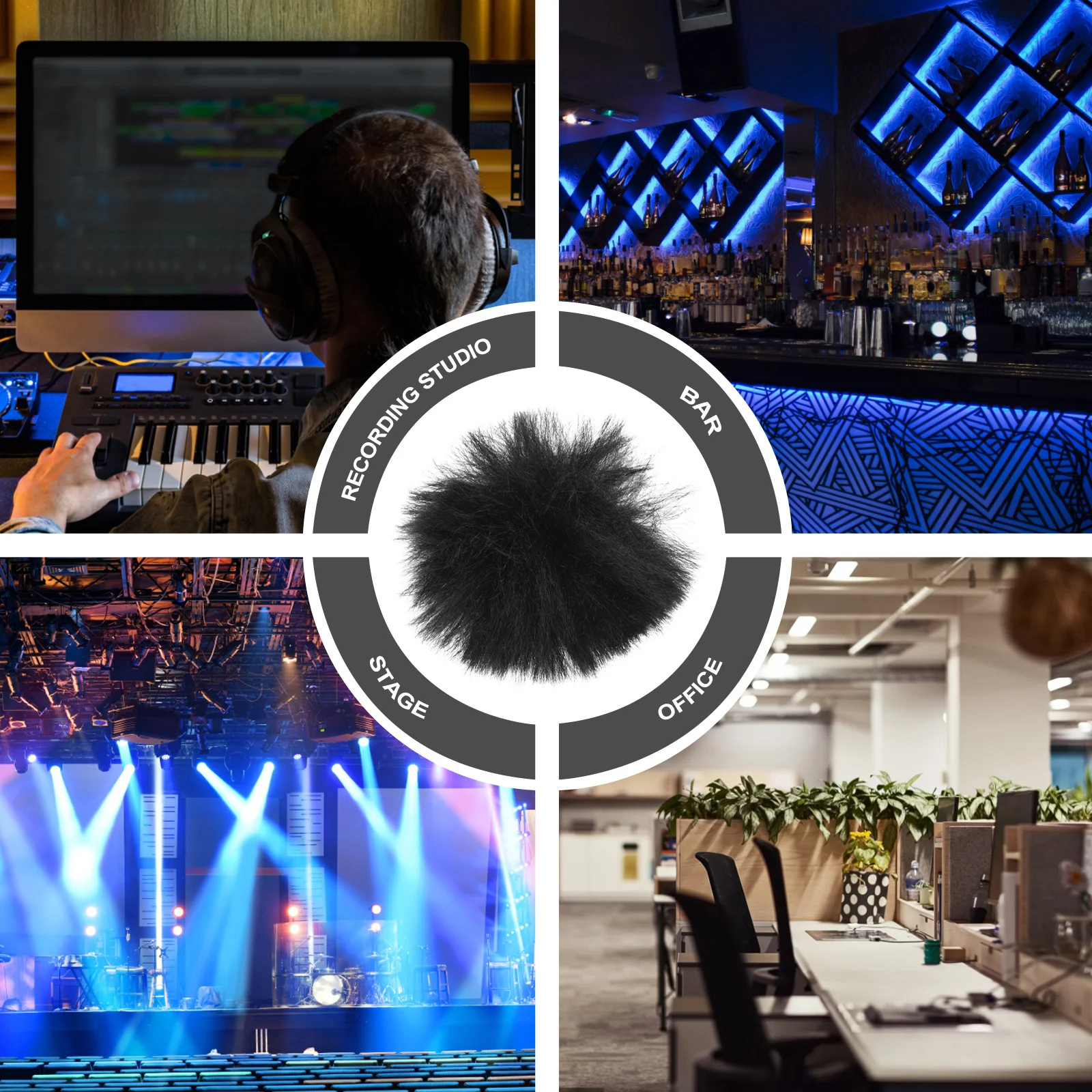 

2Pcs Mic Cover Windproof Durable for Bar Stage Office Microphone Protection Microphone Isolation Shield Universal Mic Covers