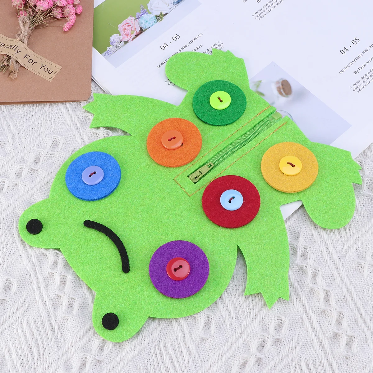 Colorful Childhood Toy Education Toys Button Hand-made Zipper Teaching Aids Early Learning Kindergarten