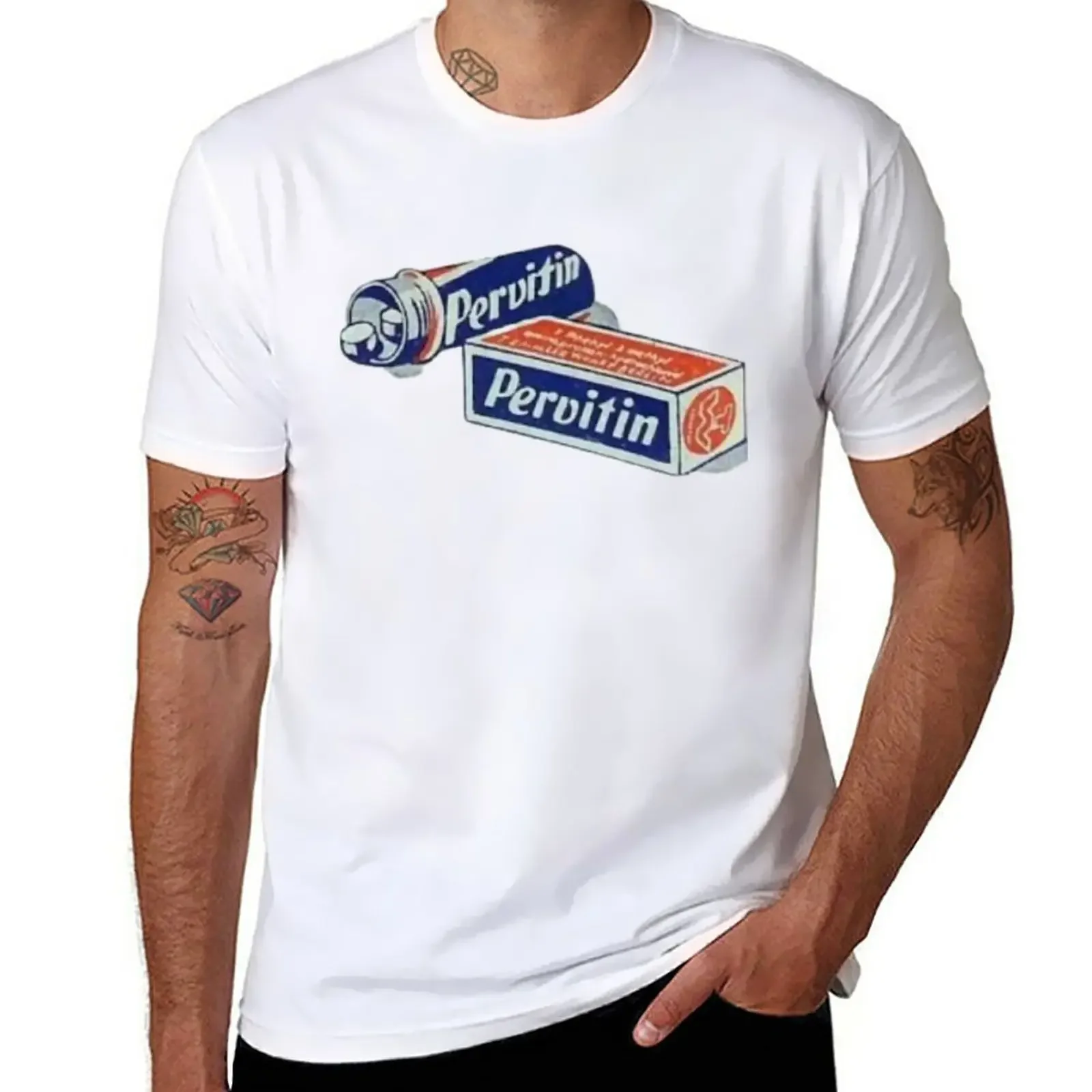 

Pervitin T-Shirt Short sleeve tee plain tops mens champion t shirts