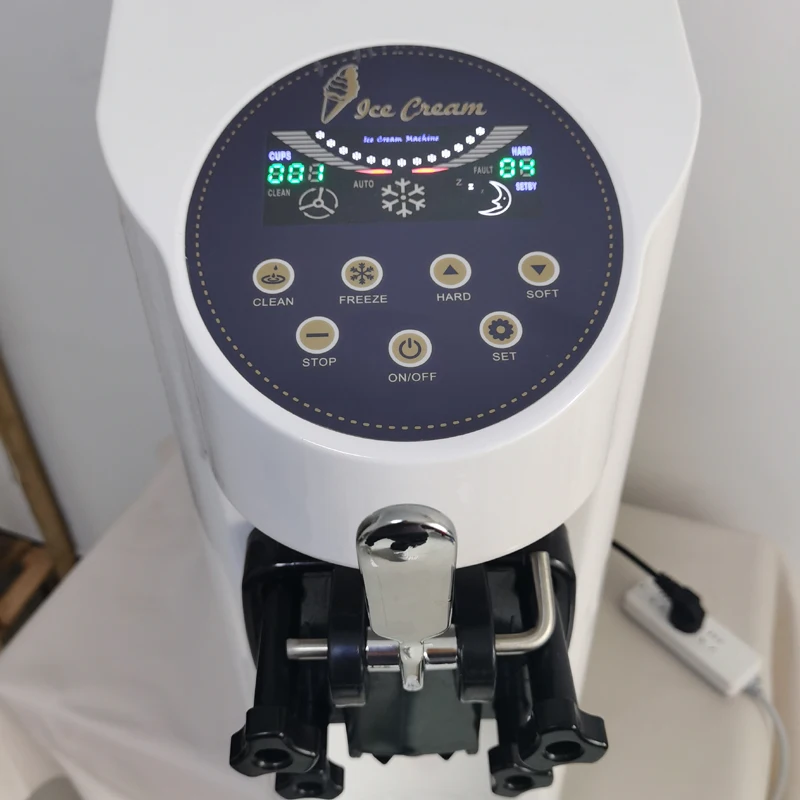 

Small Single Head Ice Cream Machine Fully Automatic Stainless Steel Frozen Yogurt Maker for Home Use