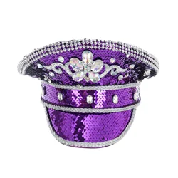 Women's Burning Man Sequin Hat Retro Purple with Glasses Fashion Men Women Handmade Steampunk Top Caps cospaly hats